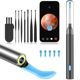 Tes-p6-b Ohyapi Ear Wax Removal Tool Camera With 8 Kits And 5 Spoon Cleaner Camer