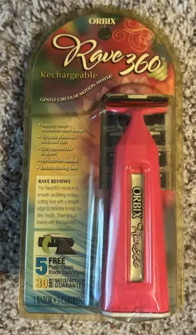 Orbit 890229001038 Rare And Hard To Find - Rave 360 Rechargeable Gentle Circular Motion Shaver Orbit 890229001038 Rare And Hard To Find - Rave 360 Rechargeable Gentle Circular Motion Shaver