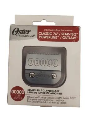 076918-006 Oster Detachable Clipper Replacement Blade 00000 0.25mm Silver