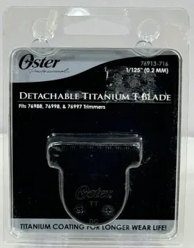 155929 Oster Detachable Titanium T-blade 1/125 Inch 0.2mm For 76988 / 76998 76997