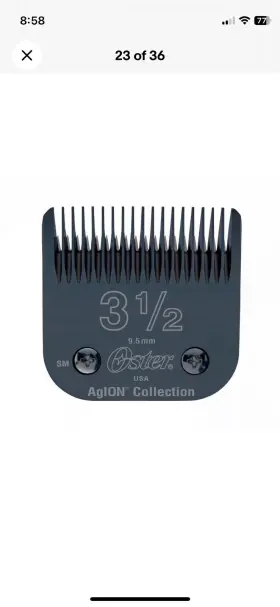 76918-696 Oster Detachable Clipper Blade Size 3 1/2 9.5mm