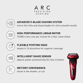 Esalv6hr Panasonic For Parts Arc5 Electric Razor Men With Pop-up Trimmer W Red Sz 6 #2