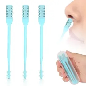 1028590 Peutier 3pcs 2 In 1 Nose Hair Trimmer Double Sided Cleaner 360 Degrees Rot