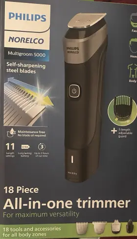 Mg576040 Philips Norelco Multigroom 5000 18 Piece All-in-one Trimmer Brand New Sealed