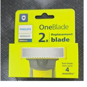 2231.1 Philips Norelco Oneblade 2-pack Replacement Blades For Face Silver/yellow