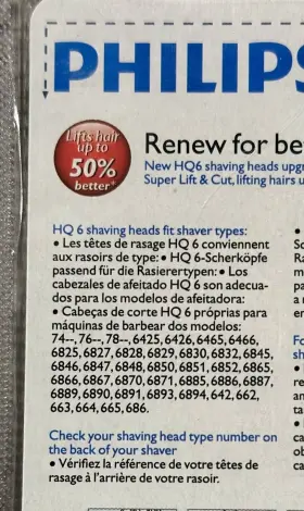 Philips Norelco 710103318484 Hq 6 Replacement Shaving Heads - Made In Holland New Pack Of 2 #3