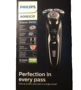 9450 Philips Norelco Shaver Rechargeable 3 Speed Wet/dry Electric