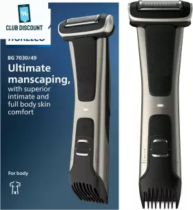 Philips Norelco Bg7030/49 Bodygroom Series 7000 Showerproof Body And Manscaping Trimmer Sh