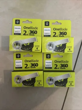 4-phillips Philips Norelco Qp43080 Lot Of One Blade 2x 360 Blade-total 8 Replacement Blades