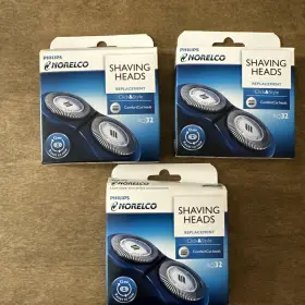 Rq32 Philips Norelco Lot Of 3 Genuine Replacement Shaving Heads