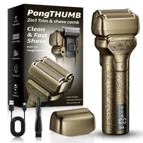 Cs615 Pongthumb 684646933849 Electric Razor For Men With Pop-up Trimmer Vintage Gold
