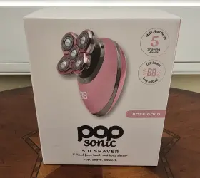 Pop Sonic 819573023275 5.0 Shaver 5-head Face Head And Body Led Display Rose Gold