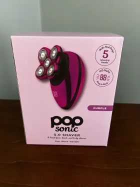 Pop Sonic 819573023503 5.0 Shaver Face Head And Body Led Purple New Sealed Pop Sonic 819573023503 5.0 Shaver Face Head And Body Led Purple New Sealed