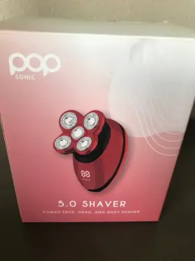 Pop Sonic 819573024005 5.0 Shaver 5-head Face Head And Body Led Display - Red