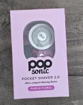 Pop Sonic 819573026221 Pocket Shaver 2.0 Purple Floral - Portable Rechargeable Unisex
