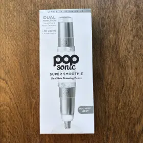 Pop Sonic 819573027488 Super Smoothie Dual Hair Trimming Device Le Print Magnetic Grey Nib