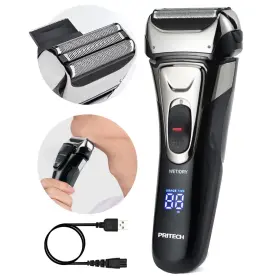 Tgus-rsm-1577 Pritech Electric Razor For Men Waterproof Foil Shavers With Beard Trimmer