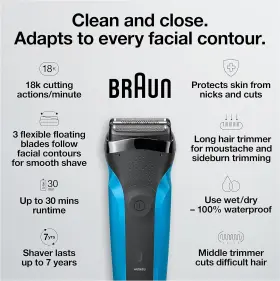 310s Procter & Gamble 4210201163367 Braun Electric Razor For Men Series 3 Foil Shaver Rechargeable #3