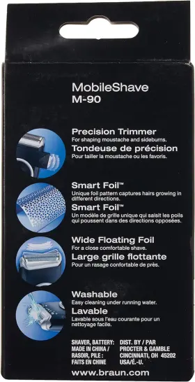 Procter & Gamble 445007072057 Braun Electric Razor For Men M90 Mobile Shaver Precision Trimmer Was #3 Procter & Gamble 445007072057 Braun Electric Razor For Men M90 Mobile Shaver Precision Trimmer Was #3