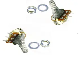 Protechtrader 789048342951 1k Ohm Potentiometer 2pcs - Linear Taper Rotary Panel Pot B1k 16mm 5/8