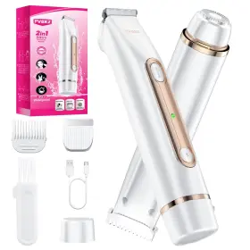 Riv001 Pvbkz Bikini Trimmer For Women 2-in-1 Painless Electric Razor Body And Pubic H
