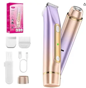 Tmq-1000 Pvbkz 2 In 1 Bikini Trimmer For Women Dual Head Electric Razor Ipx7 Waterproof Wet/d