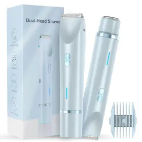 Zwq10010-bu Qeuci Women Bikini Trimmer Dual-head Hair For 2-in-1 Shaver W