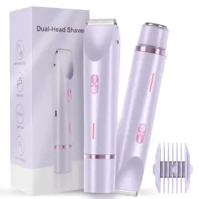 Zwq10010-pr Qeuci Women Bikini Trimmer Dual-head Hair For 2-in-1 Shaver W