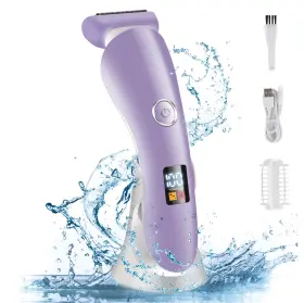 Zwq1008-123 Qeuci Electric Shaver For Women Rechargeable Bikini Trimmer With Lcd Display And Led
