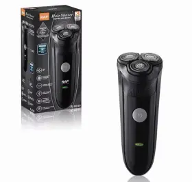 R.4040 Raf Great Mens 3-head Rotary Facial Shaver Black Cordless Usb Rechargeable