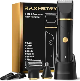 Bg600bk Raxmetry Beard Trimmer For Men Manscape 3-in-1 Electric Razor Groin Groomer Ipx7 Waterpro