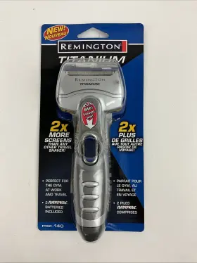 Msc-144 Remington Titanium Mens Travel Shaver Battery Operated 2005 And Groomer