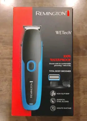 Pg6255b Remington Wetech Face And Body Grooming Kit Groomer Trimmer Black/blue