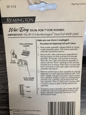 Wdf-2000 Remington Womens Wet/dry Dual Foil Replacement Screen And Cutter Sp-114 #2