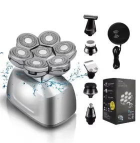 Jk-1630-silver Resuxi Jk-1360 Multifunctional Set Lcd 6-in-1 Electric Shaver - Silver