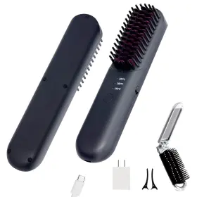 Ms001 Revedefille Hot Comb Electric Cordless Hair Straightener Brush Travel Mini