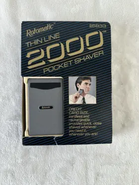 86833 Rotomatic Vintage Thin Line 2000 Pocket Shaver Cordless Rechargeable Foil Head 86833 Rotomatic Vintage Thin Line 2000 Pocket Shaver Cordless Rechargeable Foil Head