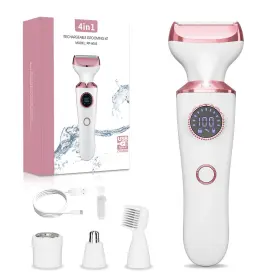 8005 Ruibo Electric Razor For Women 4-in-1 Bikini Trimmer And Body Shaver Face Pink