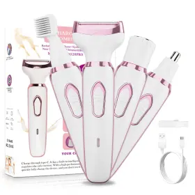 Bd-4in1-r Ruim Electric Razor For Women 4-in-1 Bikini Trimmer With Body Facial Eyebrow And