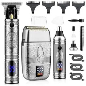 933-silver Saoilli Professional Hair Trimmer Clippers For Men Nose Shaver Set