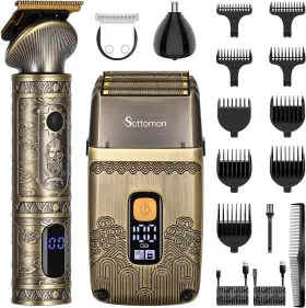 H202 Scttomon T-blade Hair Trimmers And Electric Shavers For Men Foil Shaver Beard Trimmer Mens