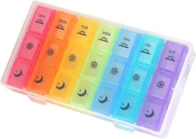 3-times-a-day Se7en-day 98546 Weekly Pill Organizer 7 Box Large Clear