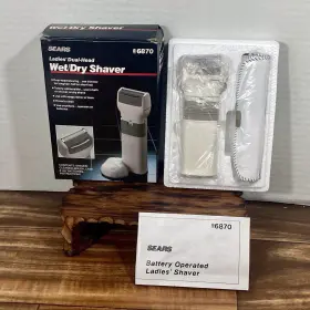 86870 Sears Ladiesft Dual-head Wet/dry Shaver Model Battery Operated New In Box