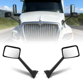 Seassauto 609344988182 Chrome Hood Mirror Replacement International Lt 625 2018 Truck Pair Left
