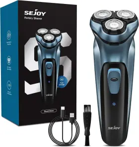 Sejoy 6970392211831 Men Rechargeable Electric Shaver Pop-up Trimmer Rotary Razor Beard Shaving