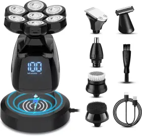 Lfq-1360-bla Sejoy Head Shavers For Bald Men 6-in-1 Electric Razor Led Display Dry And Wet Waterproof Lfq-1360-bla Sejoy Head Shavers For Bald Men 6-in-1 Electric Razor Led Display Dry And Wet Waterproof