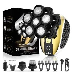Lfq-1800-gol Sejoy 6d 5in1 Shaver Cordless Hair Trimmer Bald Head Razor Electric Men Wet/dry