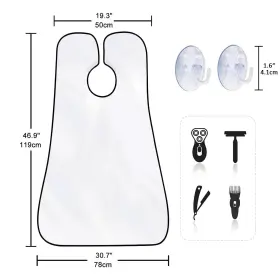 Bib1234 Showvigor Beard Bib Apron For Men Gift Trimming Catcher Shaving And Hair Clip #3