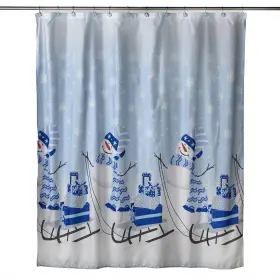 Skl Home 036326610944 Snowman Sled Shower Curtain And Hook Set 13-piece Multi