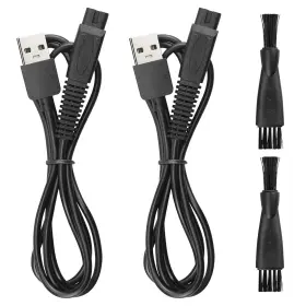2pcs-3ft-shaver-bk Smays Charger Cord Replacement For Skull Shaver Pitbull Gold Pro Palm Platinum Elect